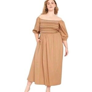 Old Navy Cottagecore Maxi Dress Womens XXL Boho Smocked Cotton Poplin Prairie